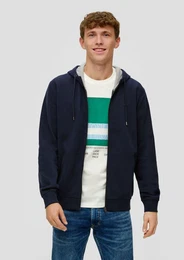 Allwetterjacke Sweatshirt-Jacke mit Kapuze und Logo Durchzugkordel