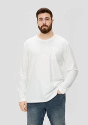 s.Oliver Langarmshirt Longsleeve Weiß/Grau