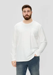 s.Oliver Langarmshirt Longsleeve Weiß/Grau