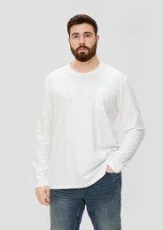 Langarmshirt Longsleeve mit Flammgarnstruktur