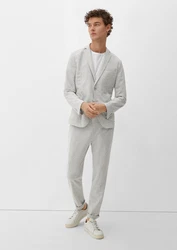 s.Oliver Stoffhose Slim Joggsuit-Hose Stretch-Jersey Grau/Hellgrau