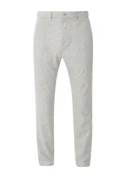 Stoffhose Slim: Joggsuit-Hose aus Stretch-Jersey Durchzugkordel