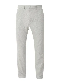 s.Oliver Stoffhose Slim Joggsuit-Hose Stretch-Jersey Grau/Hellgrau