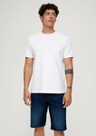 s.Oliver Stoffhose Regular Denimshorts Label-Patch Weiß/Creme