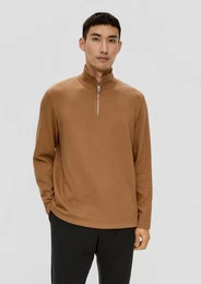 Langarmshirt Longsleeve aus Baumwollmix Reiverschluss