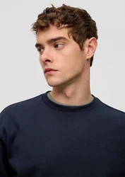 QS Sweatshirt mit Logo-Stickerei Dunkelblau