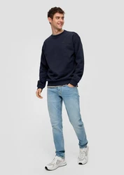 QS Sweatshirt mit Logo-Stickerei Dunkelblau