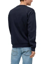 QS Sweatshirt mit Logo-Stickerei Dunkelblau