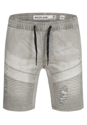 Indicode Herren Ernest Jeansshorts Grau/Hellgrau/Khaki