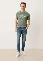 s.Oliver Stoffhose Jeans Keith Slim Fit Mid Rise Slim Leg Dunkelgrün/Grün