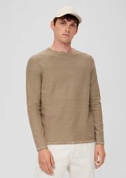 Strickpullover Pullover mit Garment Dye Garment Dye