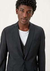 s.Oliver BLACK LABEL Sakko Slim Fit Hyperstretch Dunkelgrau/Grau/Schwarz/Gelb/Hellgrau