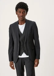s.Oliver BLACK LABEL Sakko Slim Fit Hyperstretch Dunkelgrau/Grau/Schwarz/Gelb/Hellgrau