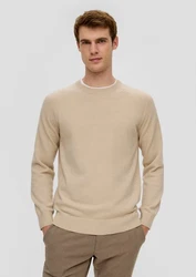 s.Oliver Strickpullover aus Wollmix Beige/Khaki/Braun