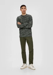s.Oliver Strickpullover aus Effektgarn Grün/Dunkelgrau/Dunkelgrün/Grau