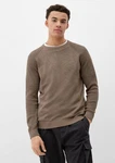 QS Strickpullover Raglanpulli Strukturstrick Khaki/Braun