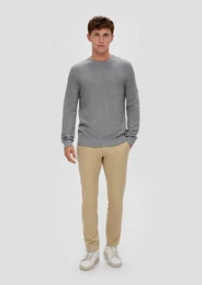 Stoffhose Slim Fit: Chino aus Baumwolltwill