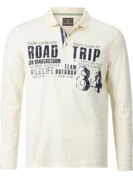 Langarm-Poloshirt AKILLES mit groem Print