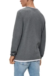 QS Strickpullover Dunkelgrau/Hellgrau/Dunkelblau/Grau