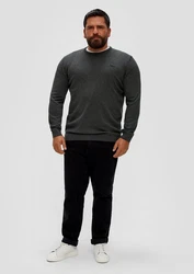 s.Oliver Strickpullover mit Logo-Stickerei anthrazit