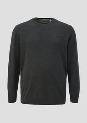 s.Oliver Strickpullover mit Logo-Stickerei anthrazit