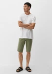 s.Oliver Jeansshorts Regular Fit High Rise Straight Leg Khaki/Weiß/Dunkelgrün/Creme