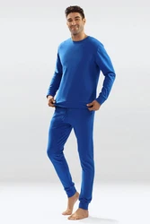 DKaren Hausanzug Herren Freizeitanzug Jogginganzug Trainingsanzug Blau