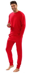 DKaren Hausanzug Herren Freizeitanzug Jogginganzug Trainingsanzug Rot