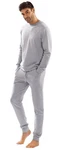 DKaren Hausanzug Herren Freizeitanzug Jogginganzug Trainingsanzug Grau/Hellgrau