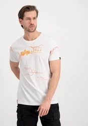Alpha Industries T-Shirt Lightning AOP Weiß/Rot/Beige/Gelb/Creme/Mischfarben
