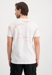Alpha Industries T-Shirt Lightning AOP Weiß/Rot/Beige/Gelb/Creme/Mischfarben