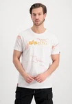 Alpha Industries T-Shirt Lightning AOP Weiß/Rot/Beige/Gelb/Creme/Mischfarben