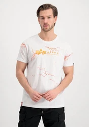 Alpha Industries T-Shirt Lightning AOP Weiß/Rot/Beige/Gelb/Creme/Mischfarben