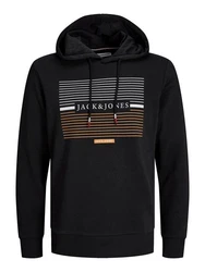 Jack & Jones Hoodie JJCYRUS SWEAT HOOD Schwarz