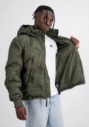 Alpha Industries Winterjacke Hooded Logo Puffer Dunkelgrün
