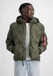 Alpha Industries Winterjacke Hooded Logo Puffer Dunkelgrün