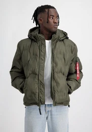 Winterjacke Men - Cold Weather Jackets Hooded Logo Puffer