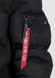 Alpha Industries Winterjacke Hooded Logo Puffer Schwarz/Hellblau