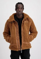 Alpha Industries Bomberjacke B-3 Teddy Schwarz/Orange/Braun/Beige/Rot