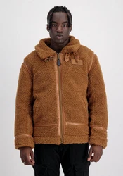 Alpha Industries Bomberjacke B-3 Teddy Schwarz/Orange/Braun/Beige/Rot
