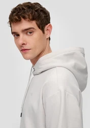 QS Kapuzen-Sweatshirt mit Logostickerei Grau/Hellgrau/Khaki