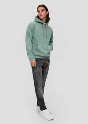 QS Kapuzen-Sweatshirt mit Logostickerei Grün/Hellgrün/Hellblau