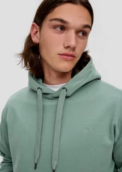QS Kapuzen-Sweatshirt mit Logostickerei Grün/Hellgrün/Hellblau