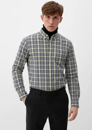 Langarmhemd Slim: Hemd mit Button-down-Kragen