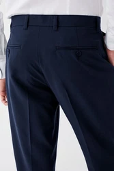 Next Stretch-Hose mit schlichter Vorderseite (1-tlg) Dunkelblau/Blau