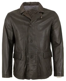 Lederjacke Lancaster - Herren Lederjacke Lammnappa dunkelbraun