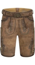 Nbler Trachtenlederhose Lederhose kurz Luther in Braun von Nbler
