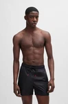 HUGO Badeshorts FAB mit Tunnelzug im Bund Schwarz/Rot/Dunkelrot