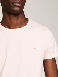 Tommy Hilfiger T-Shirt STRETCH SLIM FIT TEE mit Rundhalsausschnitt Weiß/Creme/Khaki