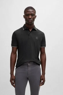BOSS Shirt 'Passertip' Schwarz/Grau/Dunkelgrau BOSS Shirt 'Passertip' Schwarz/Grau/Dunkelgrau